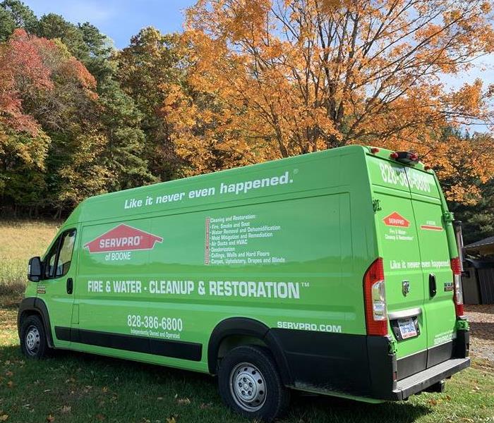 Our green vans serve as a SERVPRO trademark 